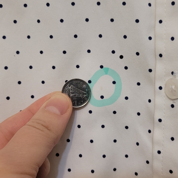 L.L. Bean Wrinkle-Free Pinpoint Oxford Shirt, White /Indigo Ink Dot - Picture 8 of 9